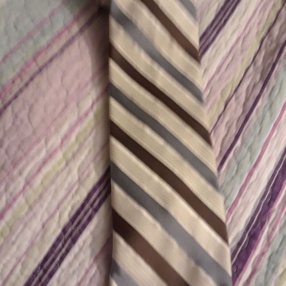 Calvin Klein 100% silk silver and brown tie - Picture 10 of 12